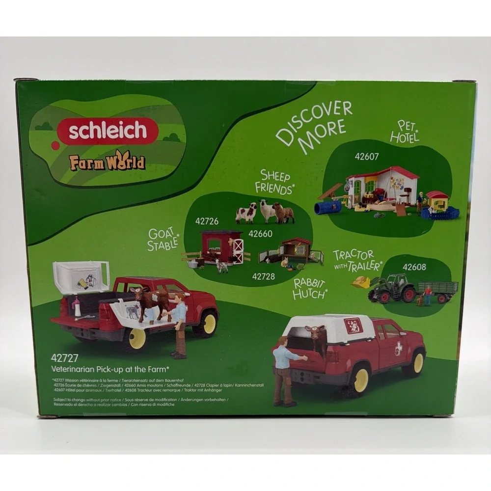 New Schleich 42727 Farm World Veterinarian Pickup At The Farm & Truck Toy 29 Pcs